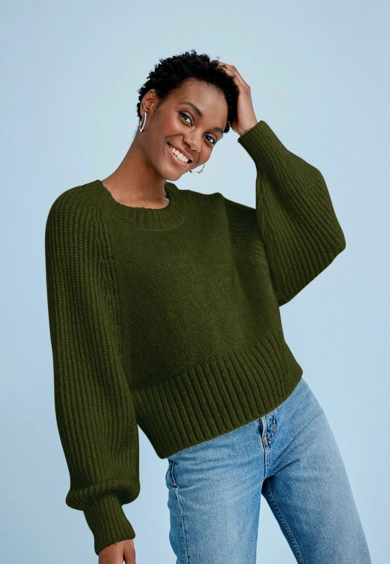 Next Damen VOOP NECK - Strickpullover - Khaki