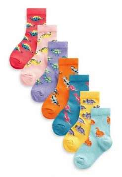 Next Kinder 7 PACK RICH TRAINER - Socken - Red Orange Blue Dinosaur