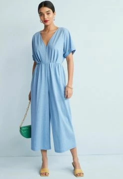 Next Damen KIMONO SHORT SLEEVE - Jumpsuit - Blue