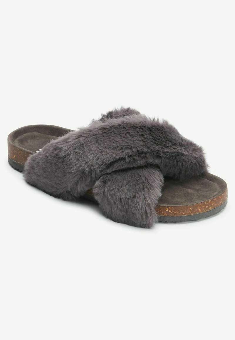 Next Damen Hausschuh - Grey Recycled Faux Fur – Bild 2