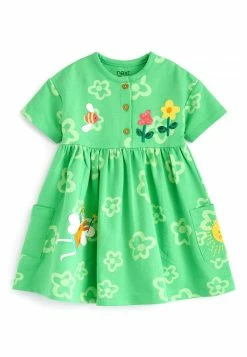 Next Kinder APPLIQUÃ© MIDWEIGHT - Jerseykleid - Green Fairy