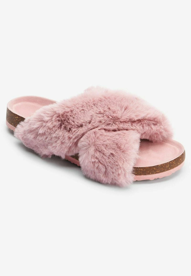 Next Damen Hausschuh - Rose Pink Recycled Faux Fur – Bild 2