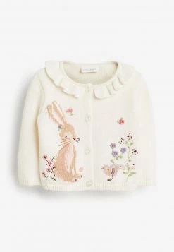 Next Kinder BUNNY FRILL - Strickjacke - Off-white