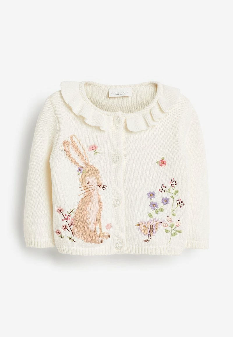Next Kinder BUNNY FRILL - Strickjacke - Off-white