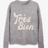 Next Damen METALLIC - Strickpullover - Grey