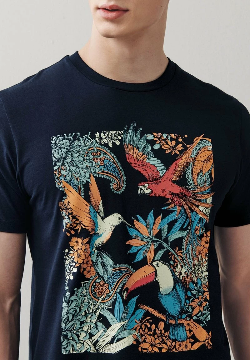 Next GRAPHIC - T-Shirt Print - Navy Blue Floral | Herren – Bild 3