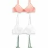 Next LIGHT PAD PLUNGE 3 PACK - Triangel BH - Coral Ecru | Damen