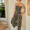 Next Damen SHIRRED BANDEAU - Jumpsuit - Black Ditsy