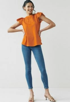 Next Damen FLUTE SLEEVE - T-Shirt Print - Orange