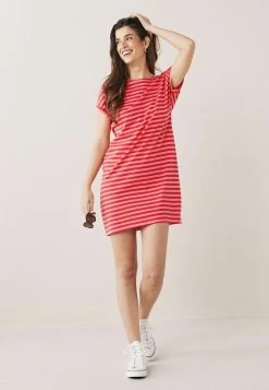 Next Damen Jerseykleid - Pink Red Stripe