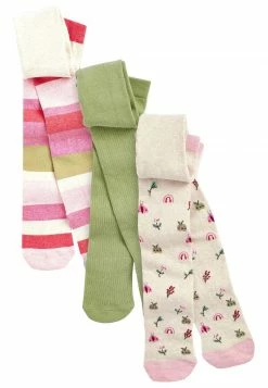 Next 3 PACK - Strumpfhose - Pink Green Oatmeal Cream | Kinder