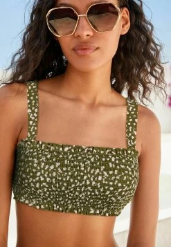 Next SHIRRED - Bikini-Top - Khaki Green | Damen
