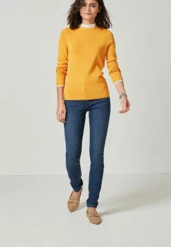 Next Damen FRILL COLLAR LAYER - Strickpullover - Yellow