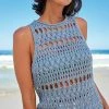 Next Damen CROCHET TANK - Top - Blue